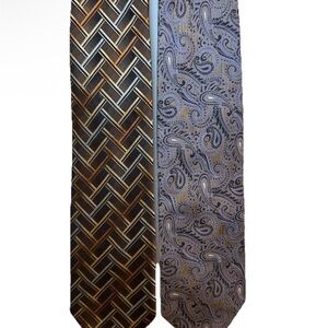 Roberto Villini Couture Collezione SevenFold Silk Mens Ties Lot Of 2